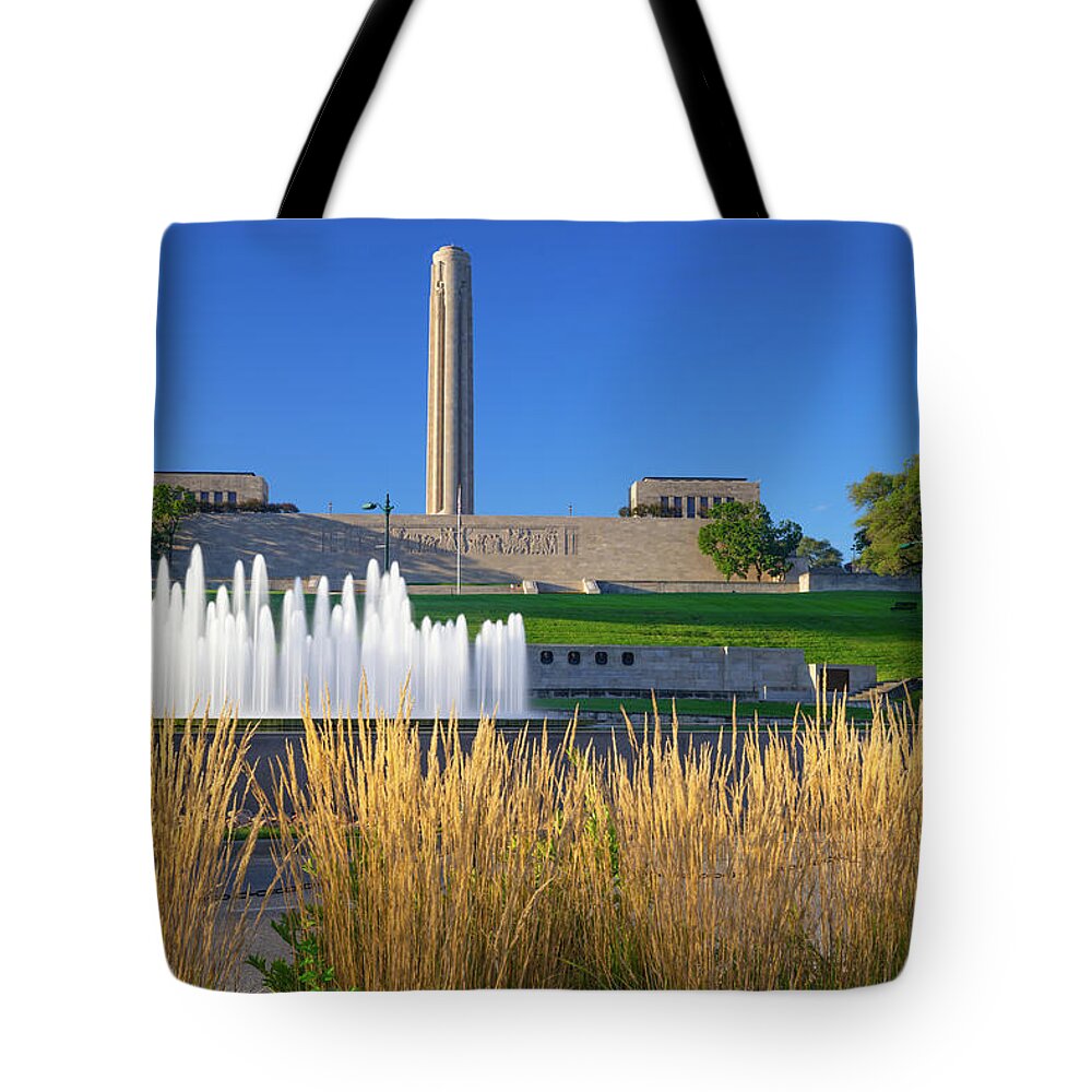 America Tote Bag featuring the photograph Kansas City War Memorial and Bloch Fountain by Gregory Ballos