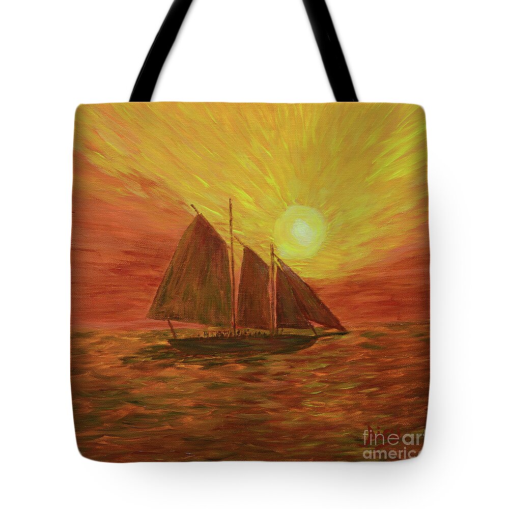 Sailing Tote Bag featuring the painting Key West Sailing by Aicy Karbstein