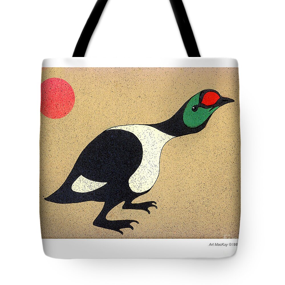 King Eider Tote Bag featuring the mixed media King Eider by Art MacKay