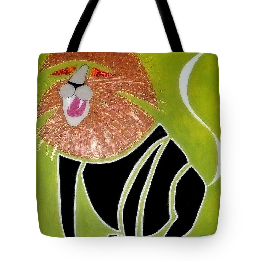 Lion Tote Bag featuring the painting King Lion by Jayne Somogy