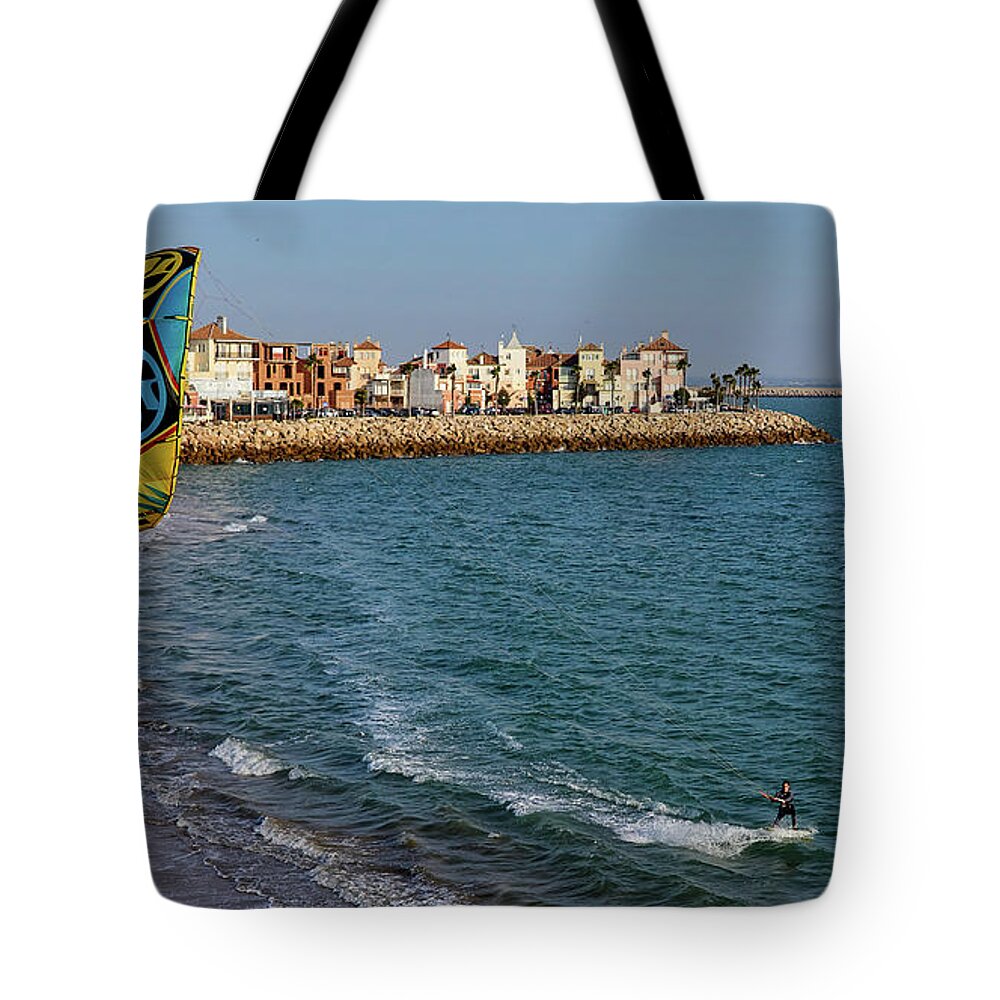 City Tote Bag featuring the photograph Kite Surfing at Fuerte Ciudad Beach by Pablo Avanzini