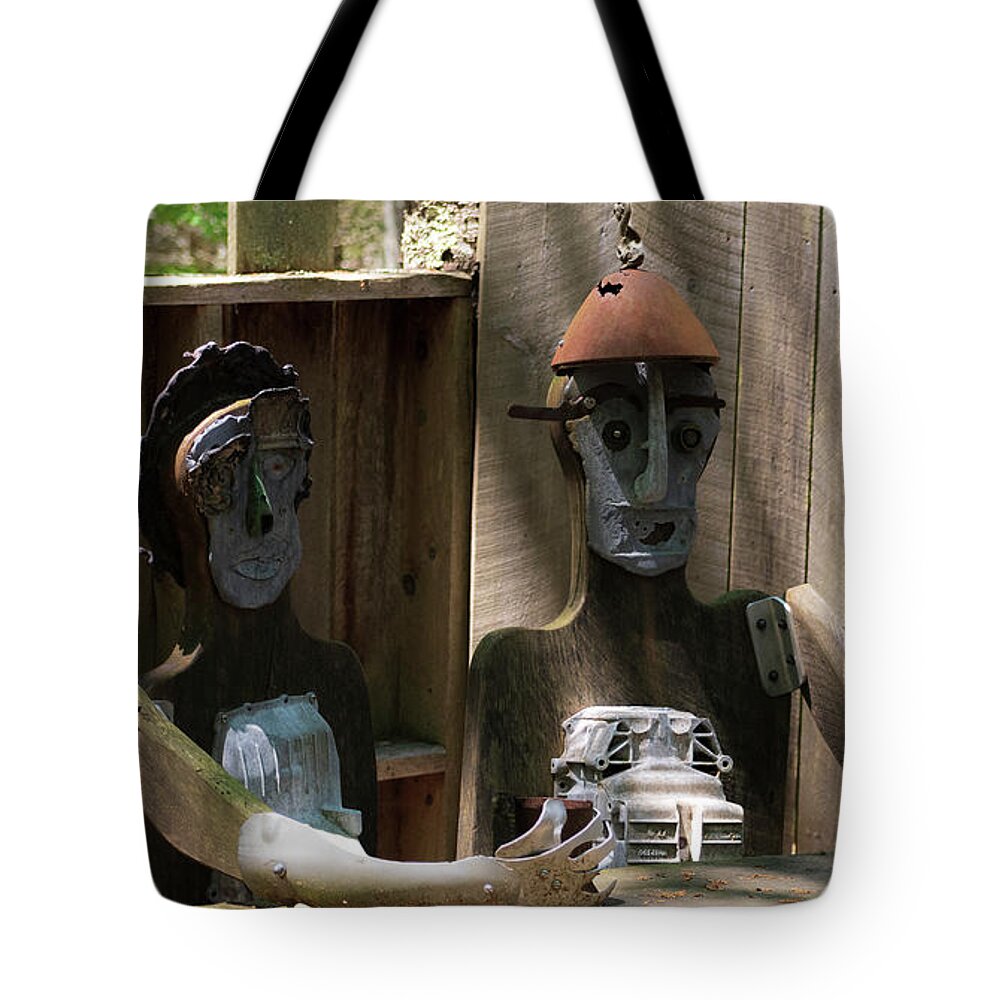 Whimsical Tote Bag featuring the photograph Knights at Rest by Vicky Edgerly