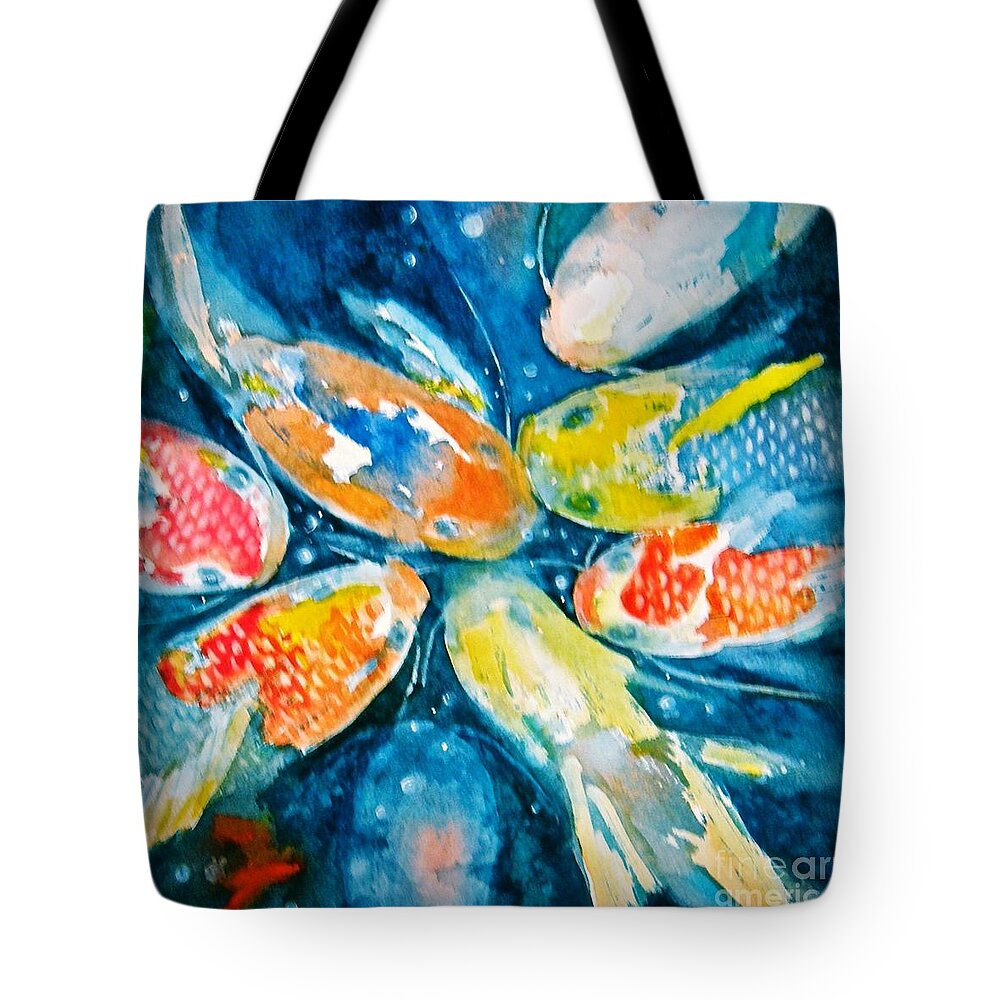 Koi Tote Bag featuring the painting KOI by Midge Pippel