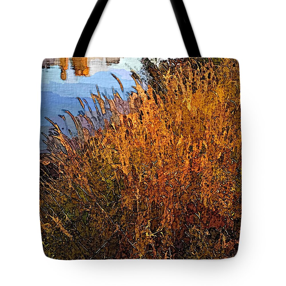 Kootenai Tote Bag featuring the pyrography Kootenai River by Robert Bissett