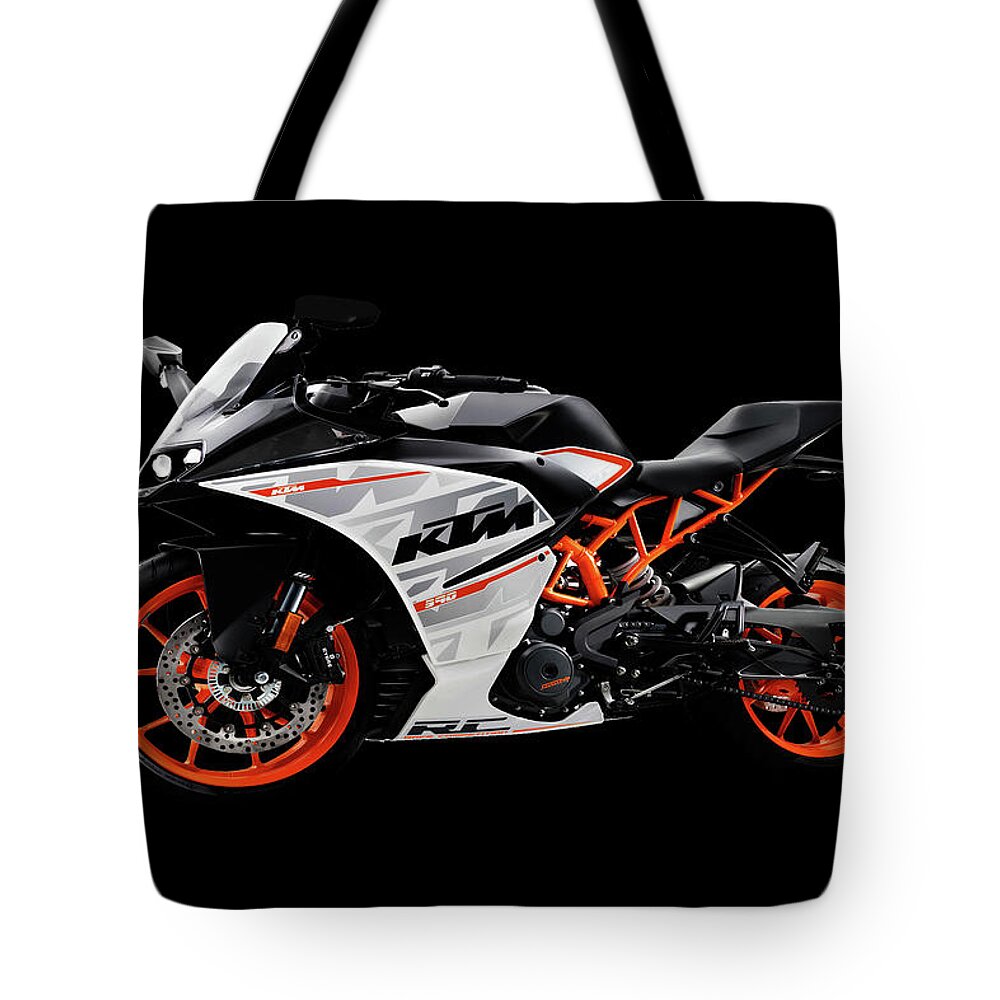 Ktm Tote Bag featuring the mixed media Ktm Rc 390 by Smart Aviation