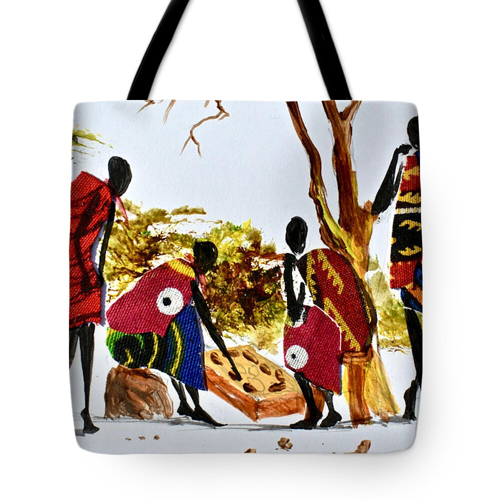 Albert Lizah Tote Bag featuring the painting L-281 by Albert Lizah