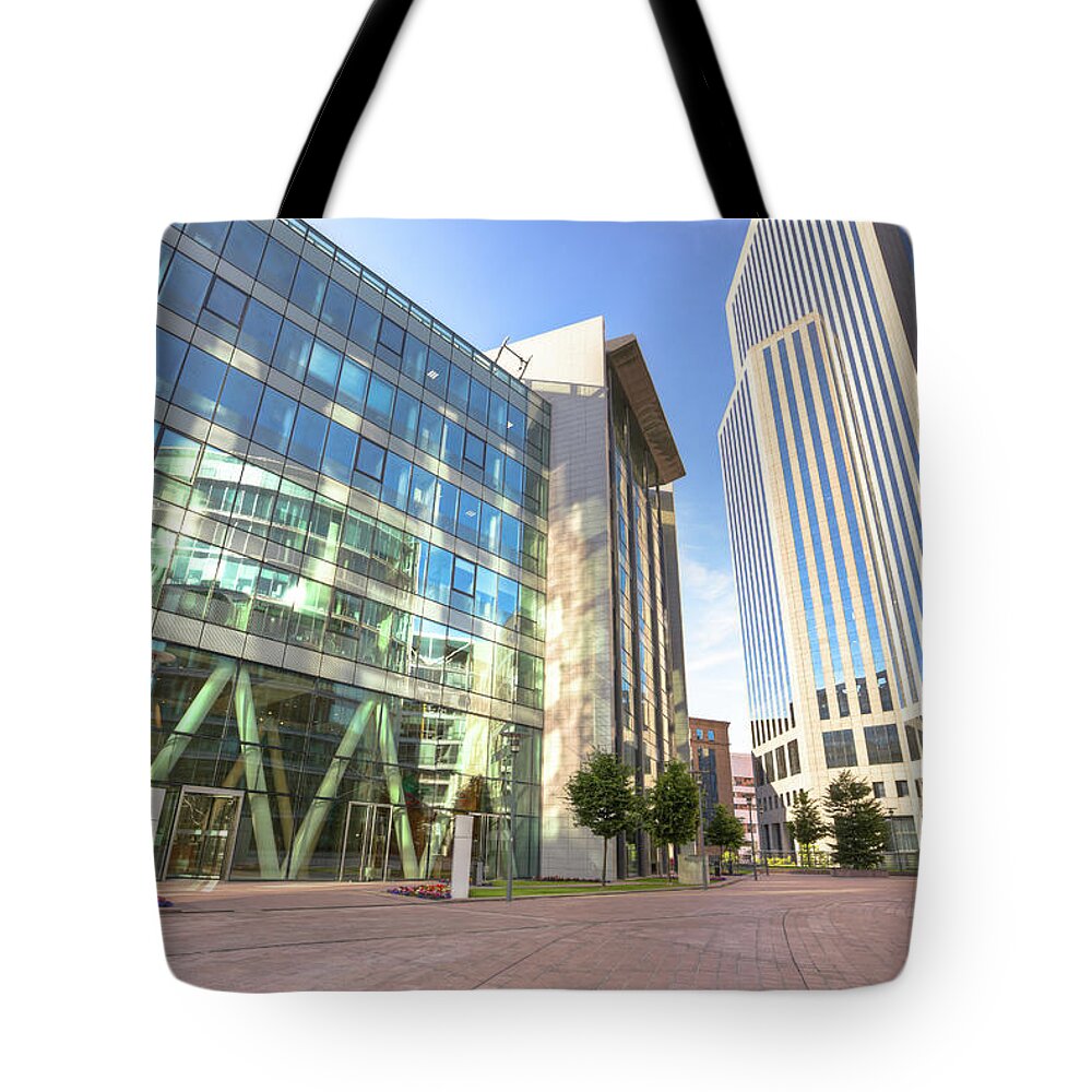 New Business Tote Bag featuring the photograph La Defense Financial District by Pawel.gaul