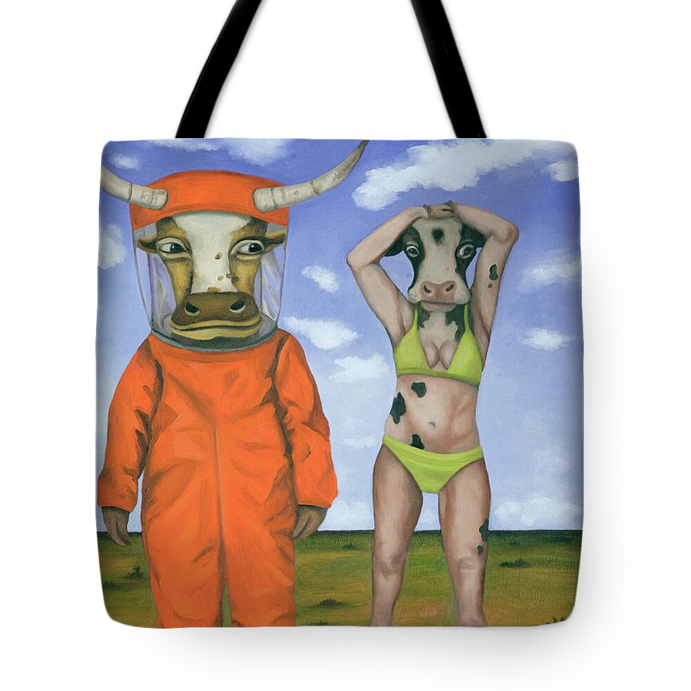 Lactose Tote Bag featuring the painting Lactose Intolerant by Leah Saulnier The Painting Maniac