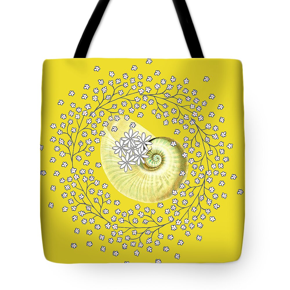 Daisies Tote Bag featuring the mixed media Lacy Look Shell by Rosalie Scanlon