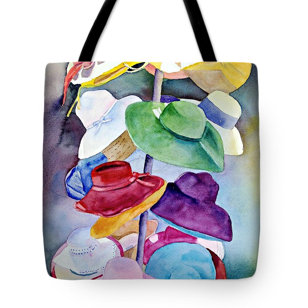 Hats Tote Bag featuring the painting Ladies' Choice by Beth Fontenot