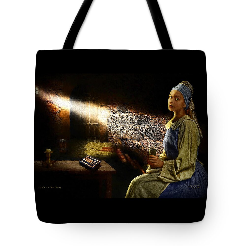 Dungeon Tote Bag featuring the digital art Lady In Waiting by Mark Allen