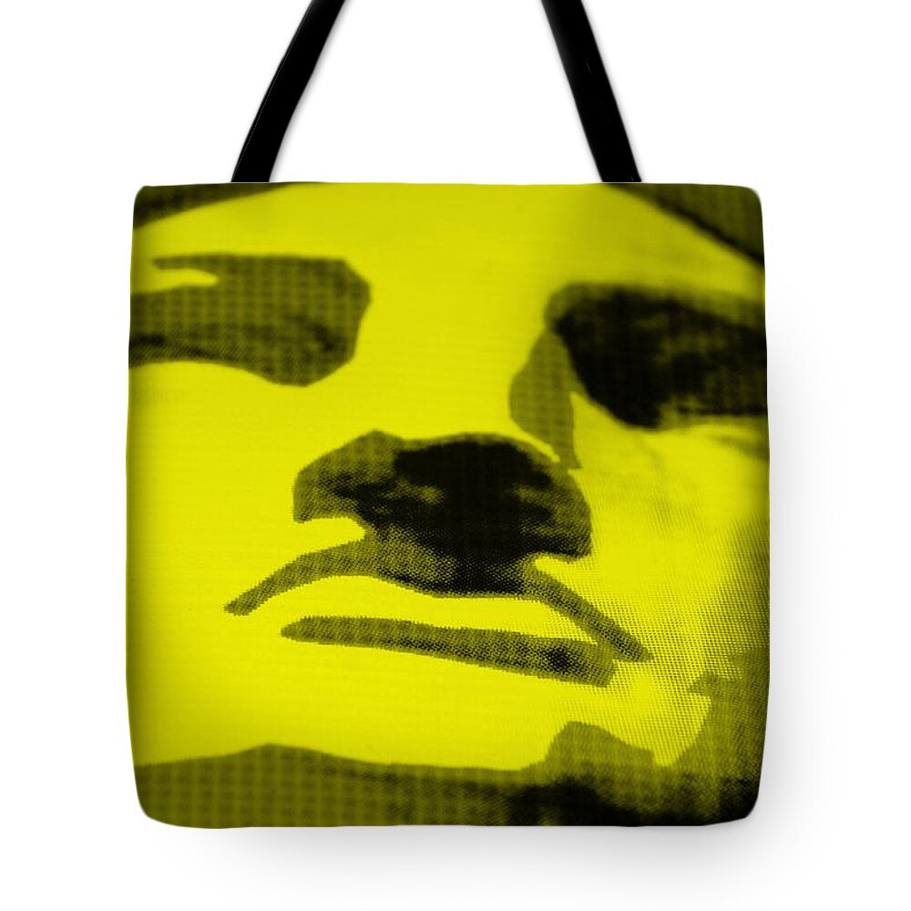 Statue Of Liberty Tote Bag featuring the photograph LADY LIBERTY in YELLOW by Rob Hans
