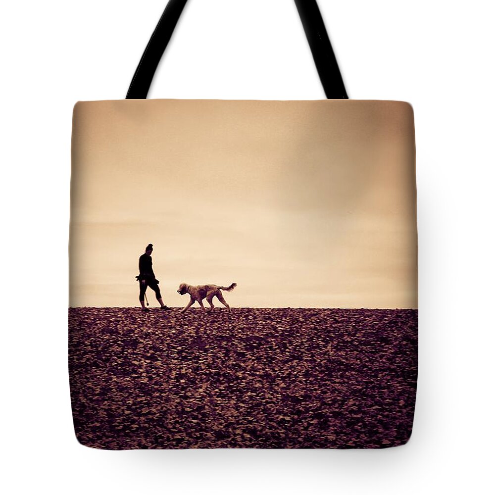 Dog Tote Bag featuring the photograph Lady with Dog by Anamar Pictures