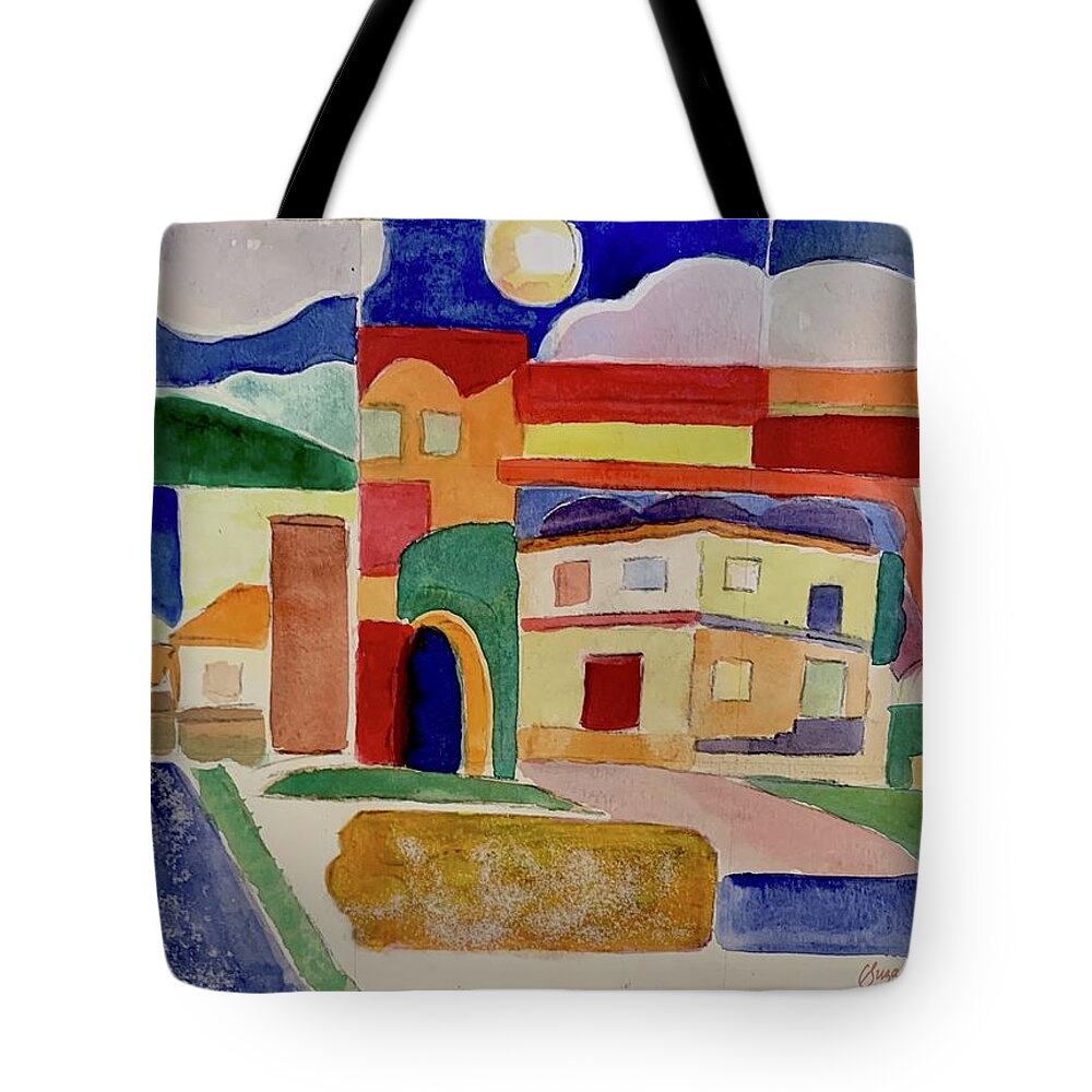 Ecuador Tote Bag featuring the painting Laguna De Sol Arch by Suzanne Giuriati Cerny