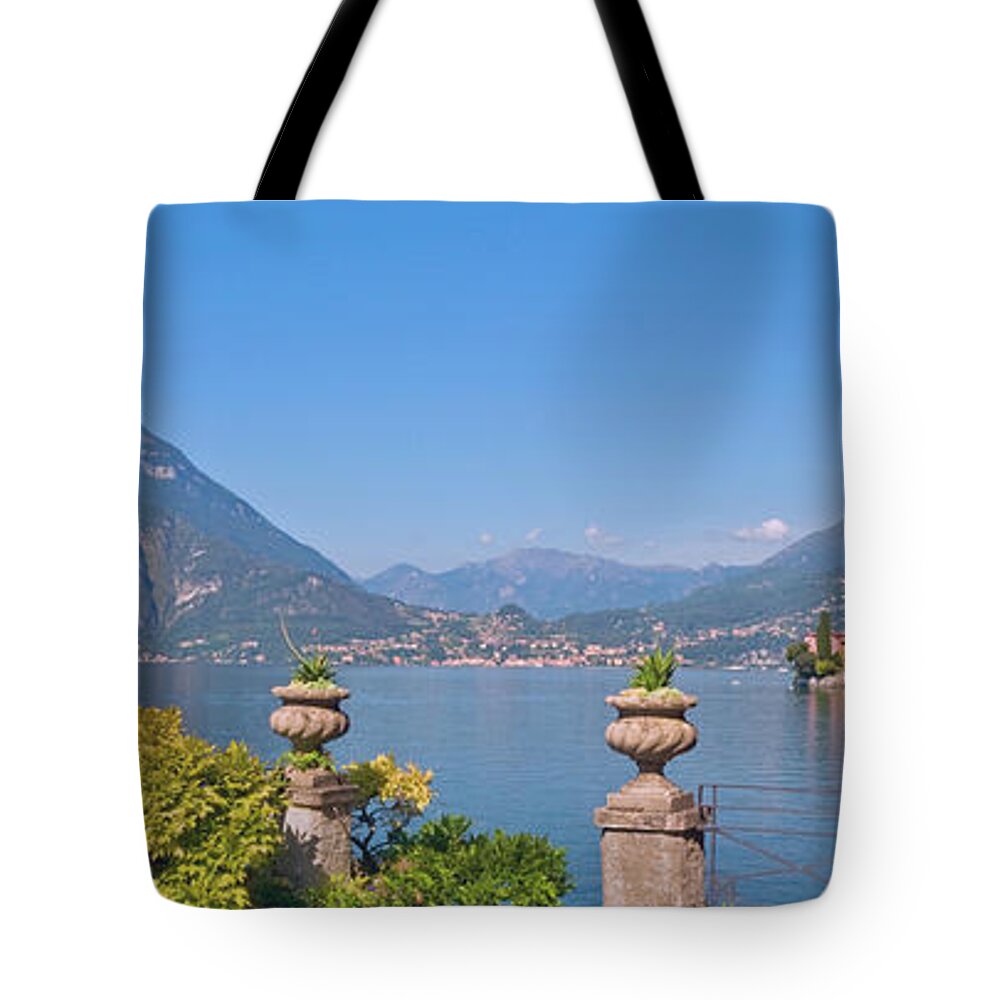 Panoramic Tote Bag featuring the photograph Lake Como, Varenna, Lombardy by Kathy Collins