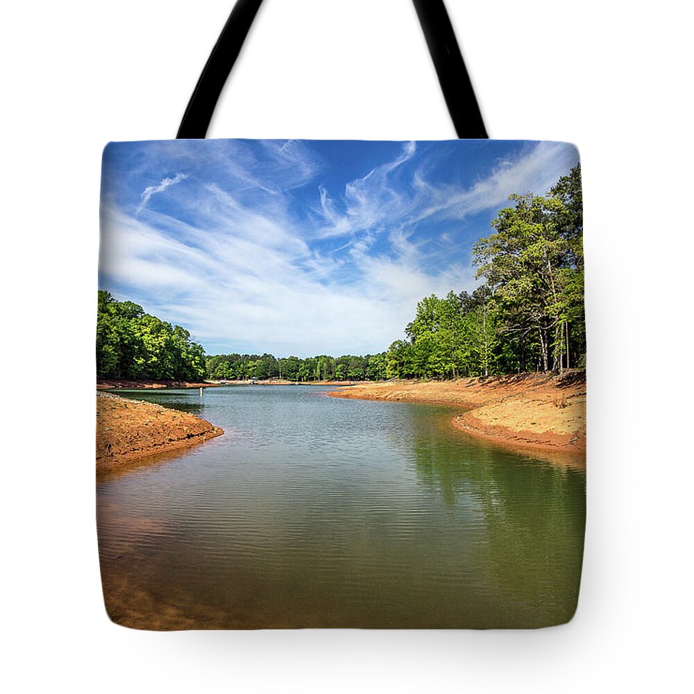Lake-hartwell Tote Bag featuring the photograph Drought-stricken Lake Hartwell #2 by Bernd Laeschke