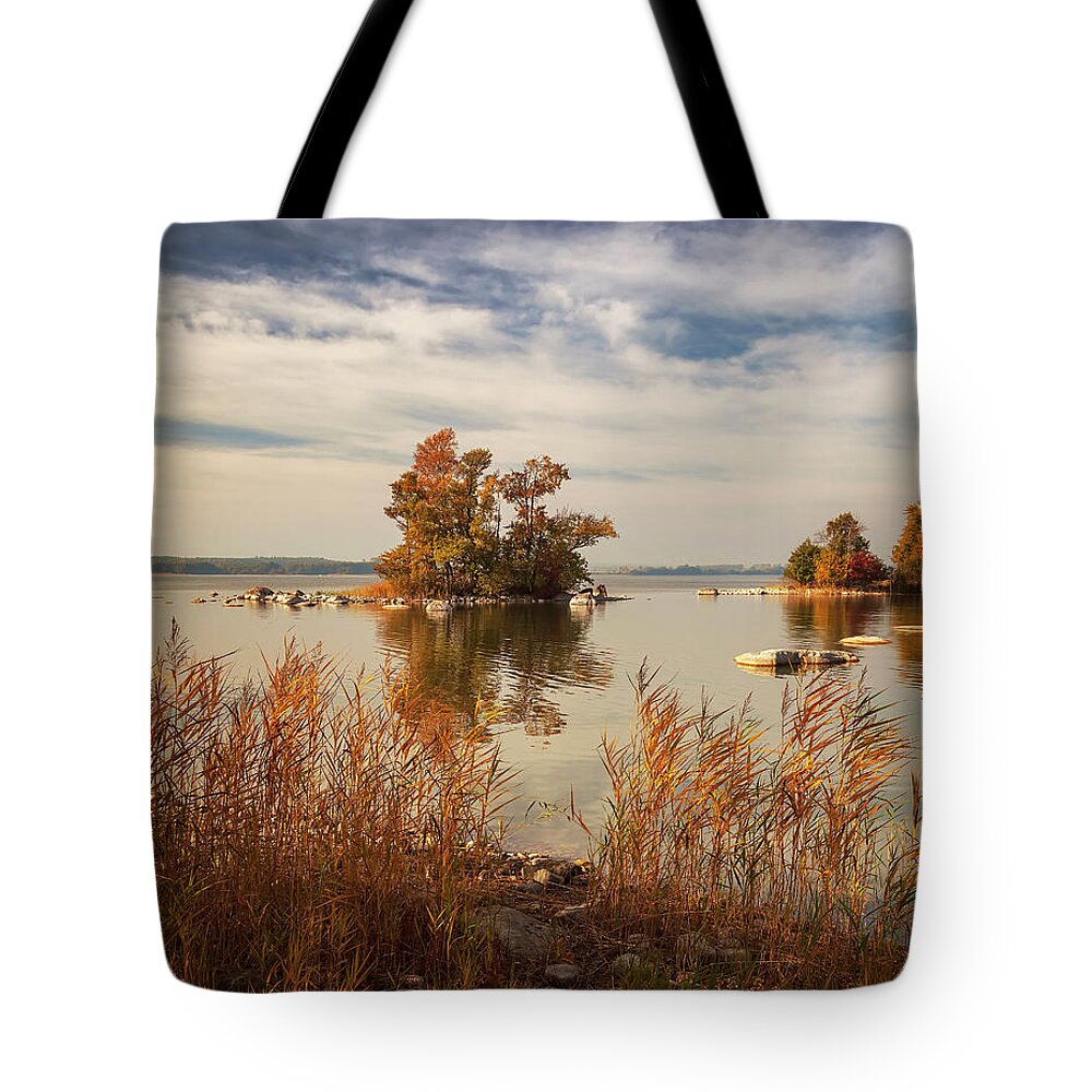 Sweden Tote Bag featuring the photograph Lake landscape by Sophie McAulay