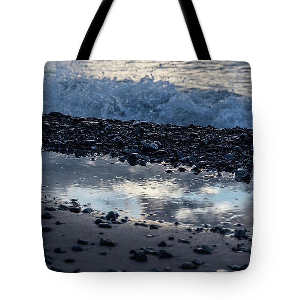 Autumn Tote Bag featuring the photograph Lake Michigan reflection by John McGraw