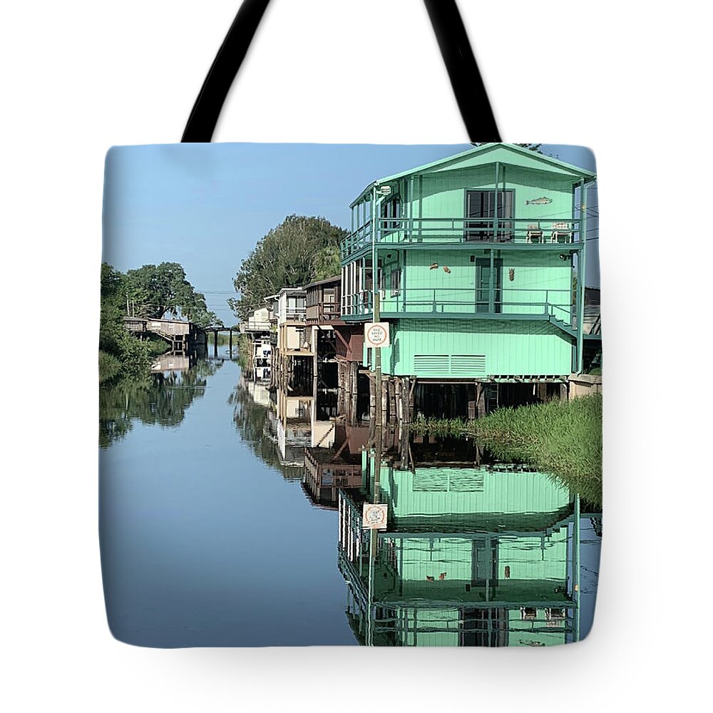 Lake Poinsett Tote Bag featuring the photograph Lake Poinsett Road Houses by Bradford Martin