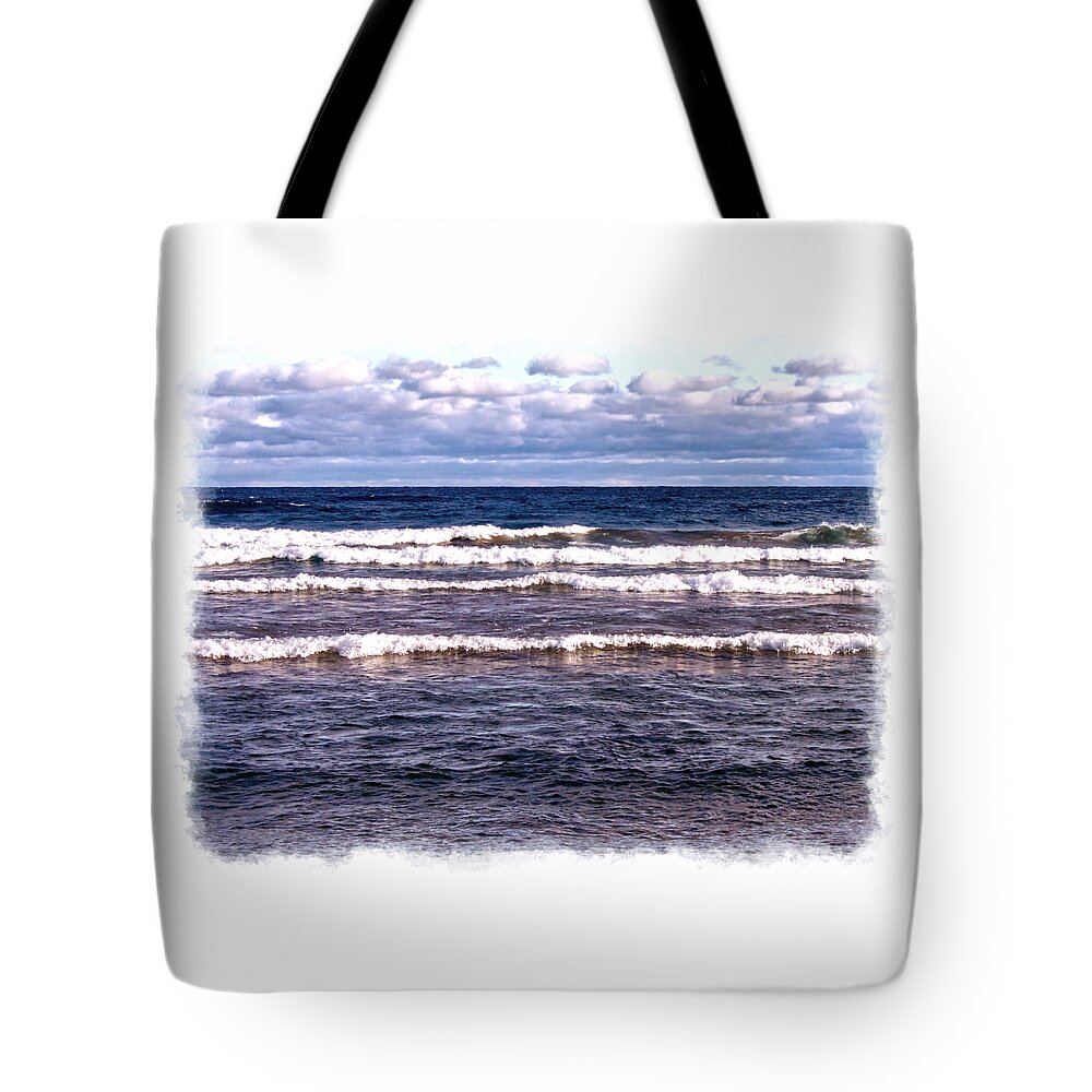 Lake Superior Tote Bag featuring the digital art Lake Superior Horizon by Phil Perkins
