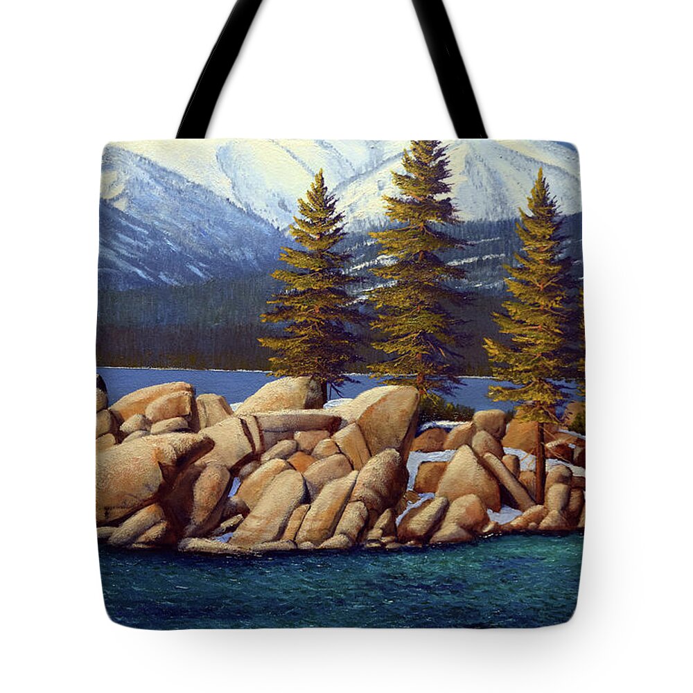 Lake Tahoe Tote Bag featuring the painting Lake Tahoe 3 by Frank Wilson