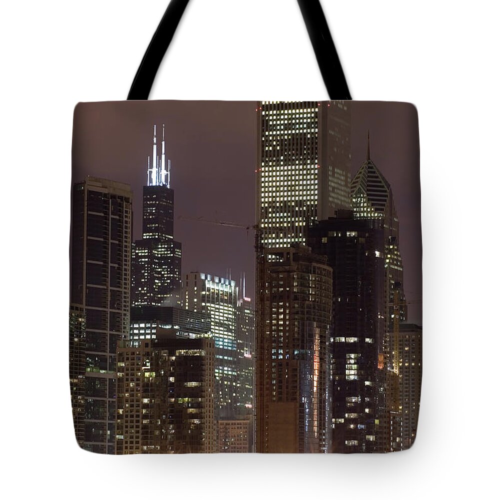 Water's Edge Tote Bag featuring the photograph Lakefront And Downtown Chicago by Red moon rise
