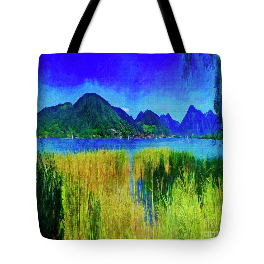 Nag005488 Tote Bag featuring the digital art Lakeview by Edmund Nagele FRPS