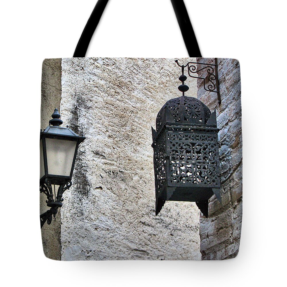 Catalonia Tote Bag featuring the photograph Lamp On Wall by Jordi Sardà López