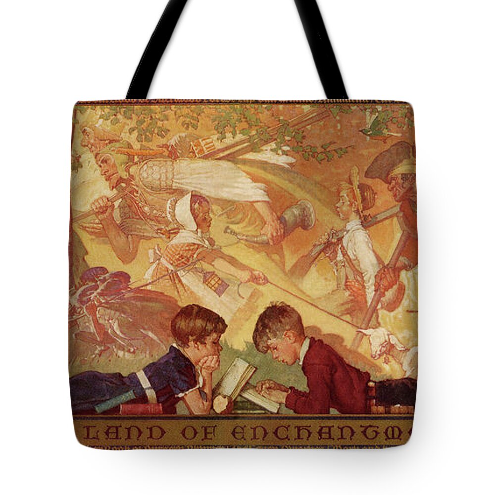 Books Tote Bag featuring the painting Land Of Enchantment by Norman Rockwell