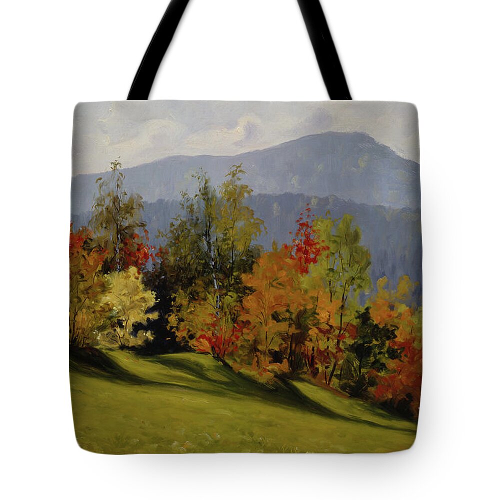 Autumnal Tote Bag featuring the painting Landscape, Asker, 1900 by Gustav Wentzel