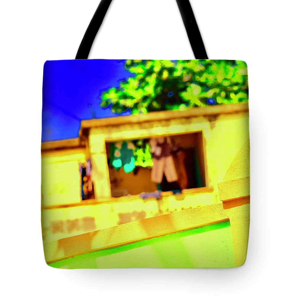 Laundry Tote Bag featuring the photograph Laundry Day by Debra Grace Addison