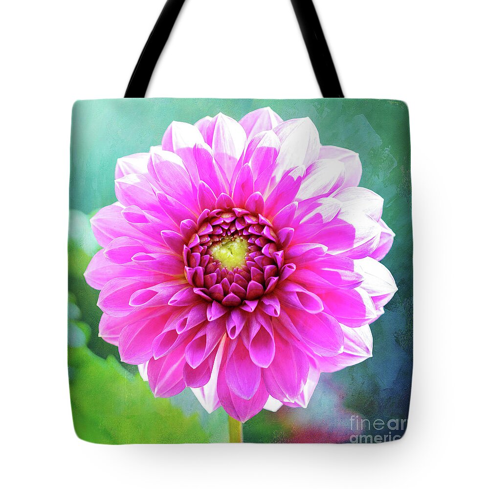 Dahlia Lavender Ice Tote Bag featuring the photograph Lavender Ice Dahlia by Anita Pollak