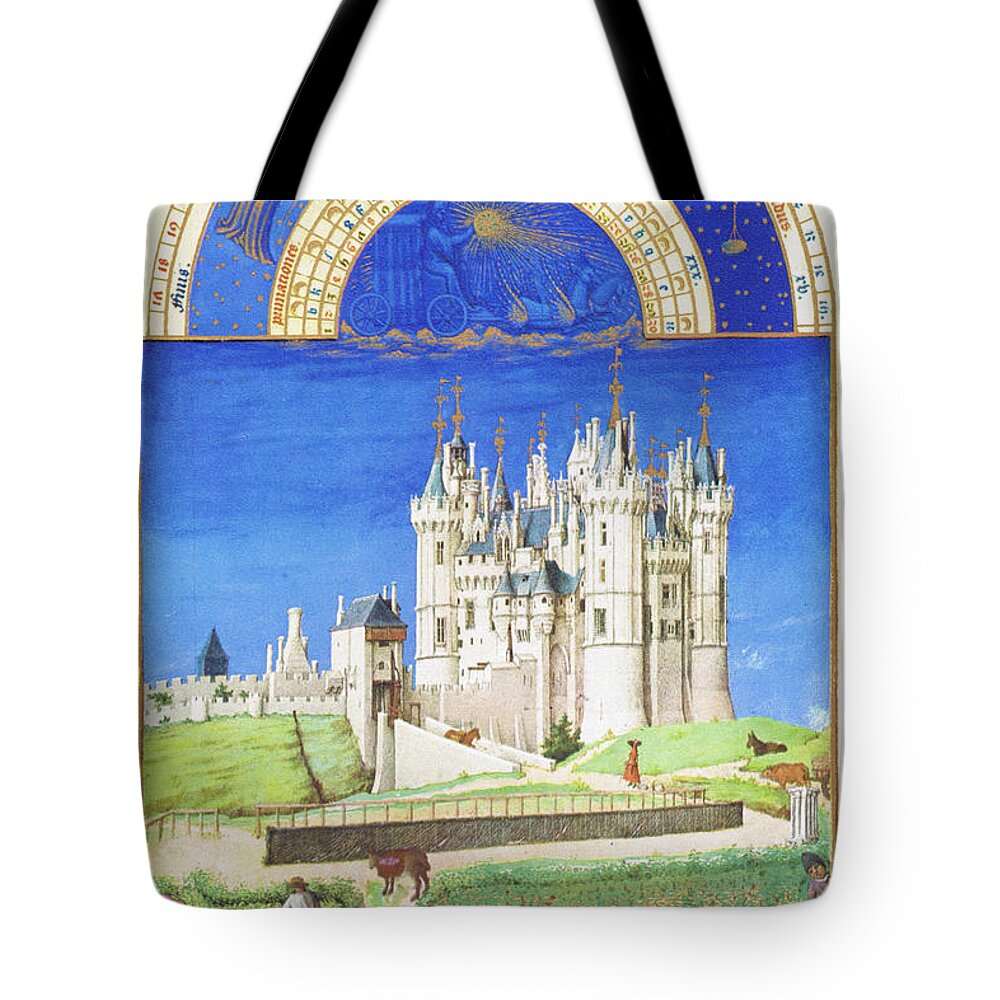 Middle Ages Tote Bag featuring the painting Le Tres riches heures du Duc de Berry - September by Limbourg brothers
