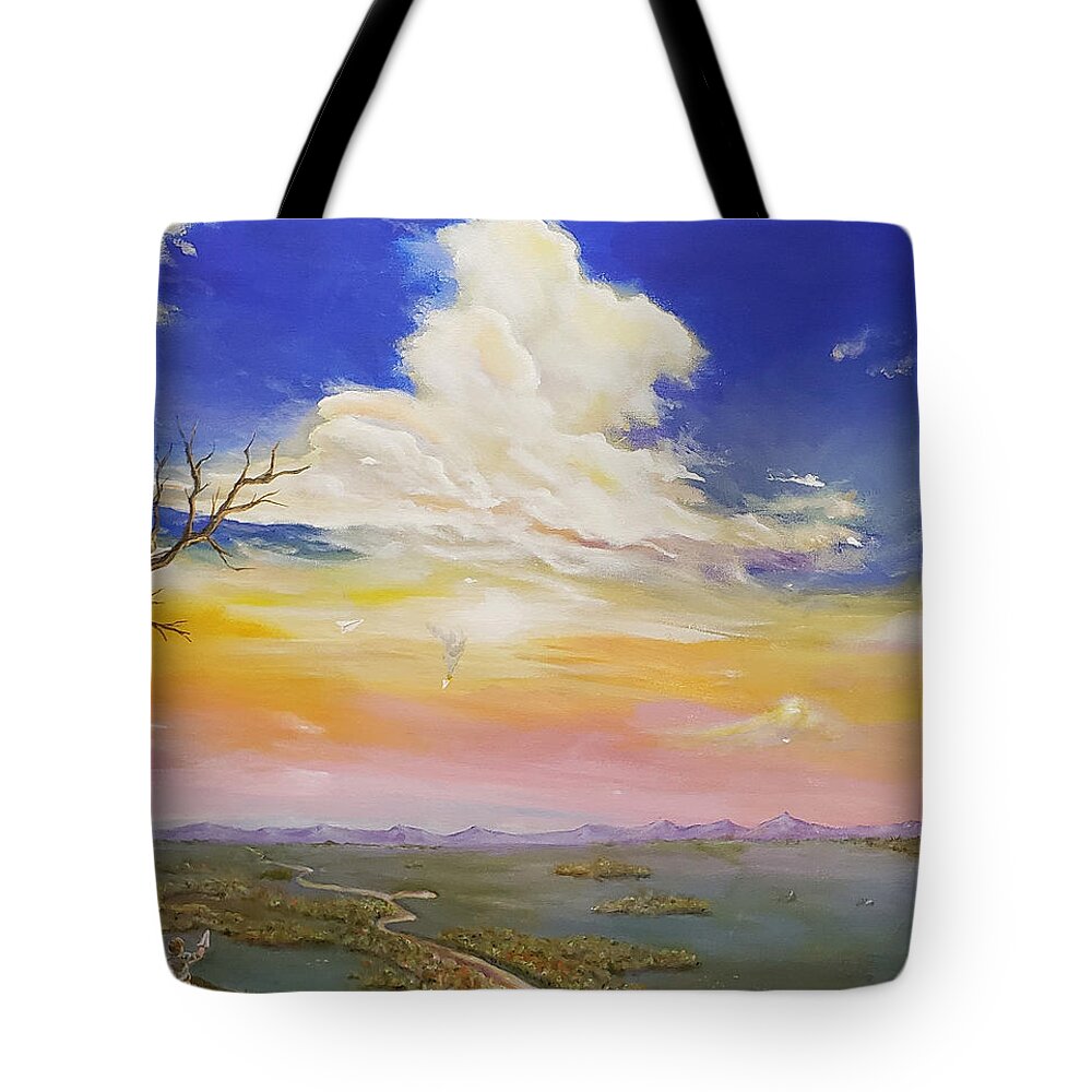 Icarus Tote Bag featuring the painting Learning The Hard Way by James Andrews