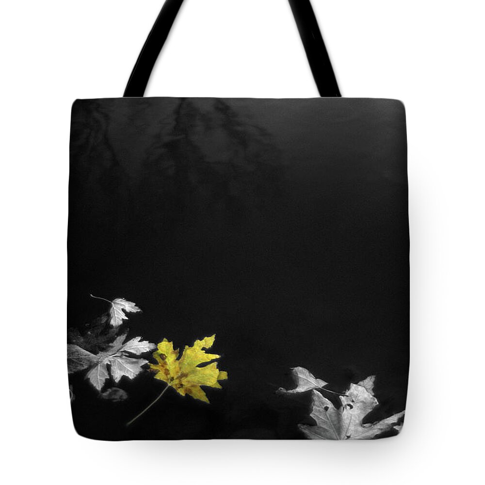 Johnson County Tote Bag featuring the digital art Leaves on the Edge by Jeff Phillippi