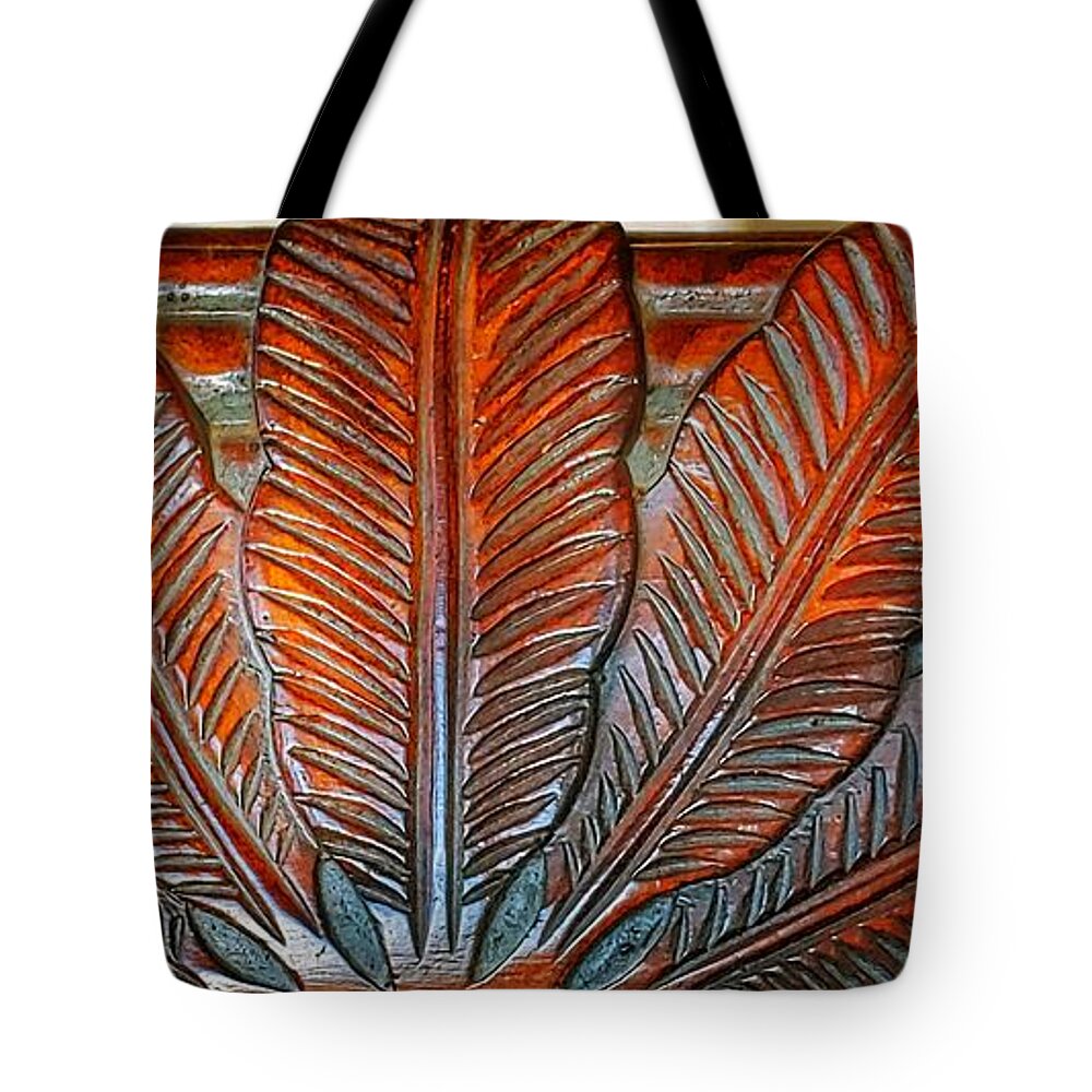 Leaves wood carving Tote Bag
