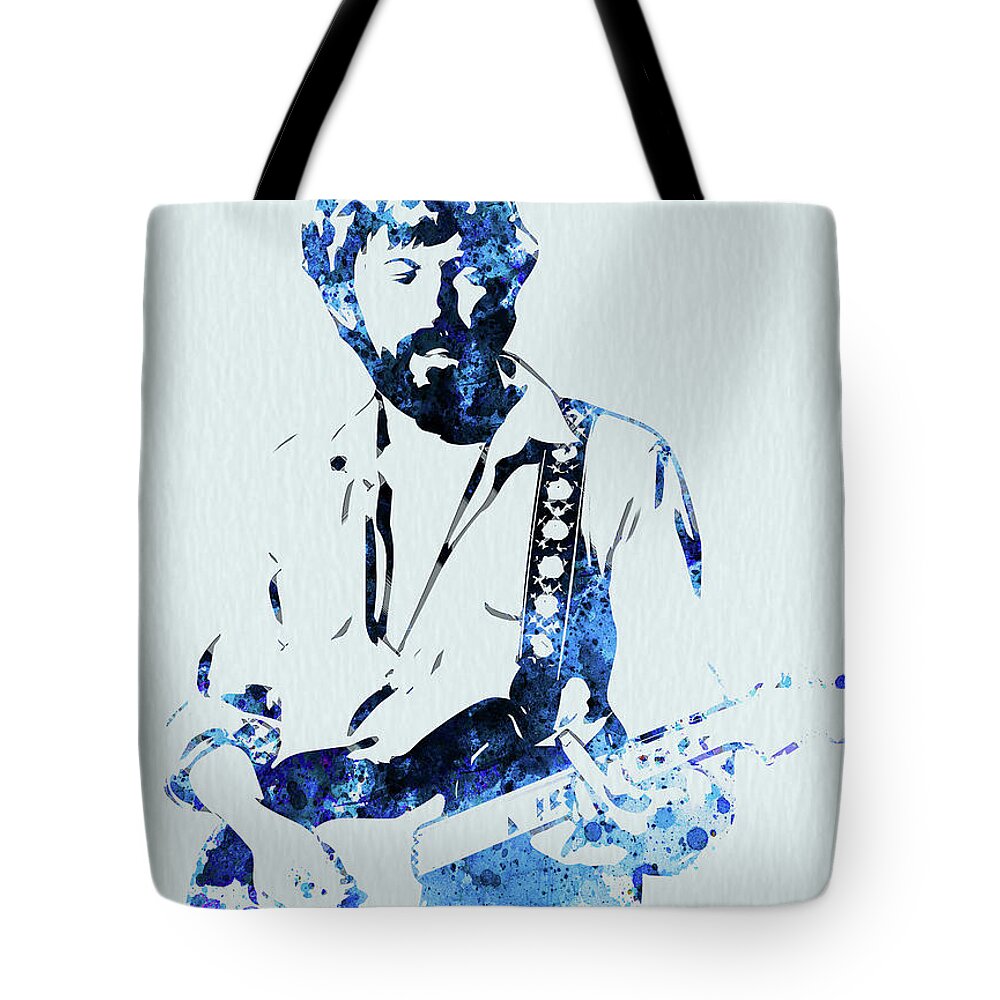 Eric Clapton Tote Bag featuring the mixed media Legendary Eric Clapton Watercolor by Naxart Studio