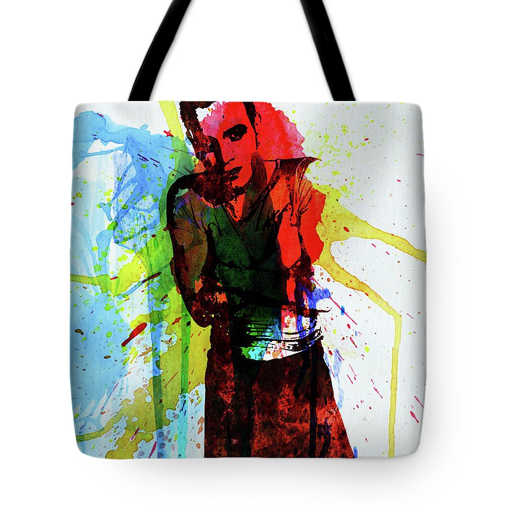 Trainspotting Tote Bag featuring the mixed media Legendary Trainspotting Watercolor II by Naxart Studio