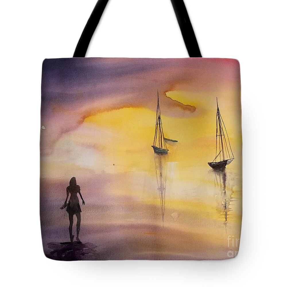 Lets Go See The Ocean Tote Bag featuring the painting Lets go see the oceam by Han in Huang wong