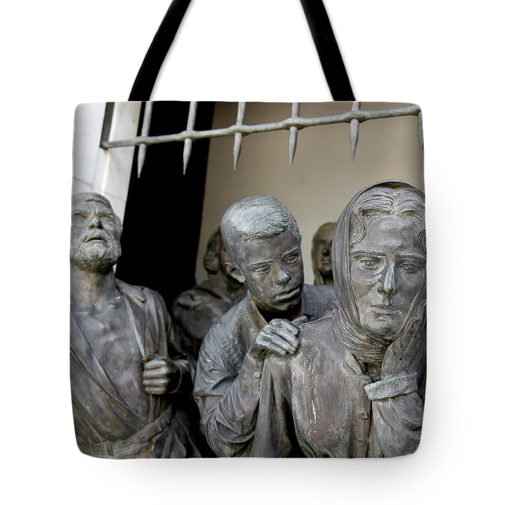 Freedom Tote Bag featuring the photograph Liberty monument statues Nicosia Cyprus by Michalakis Ppalis