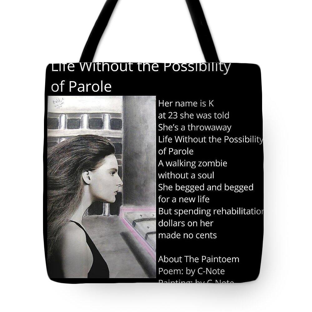 Black Art Tote Bag featuring the digital art Life Without the Possibility of Parole Paintoem by Donald C-Note Hooker