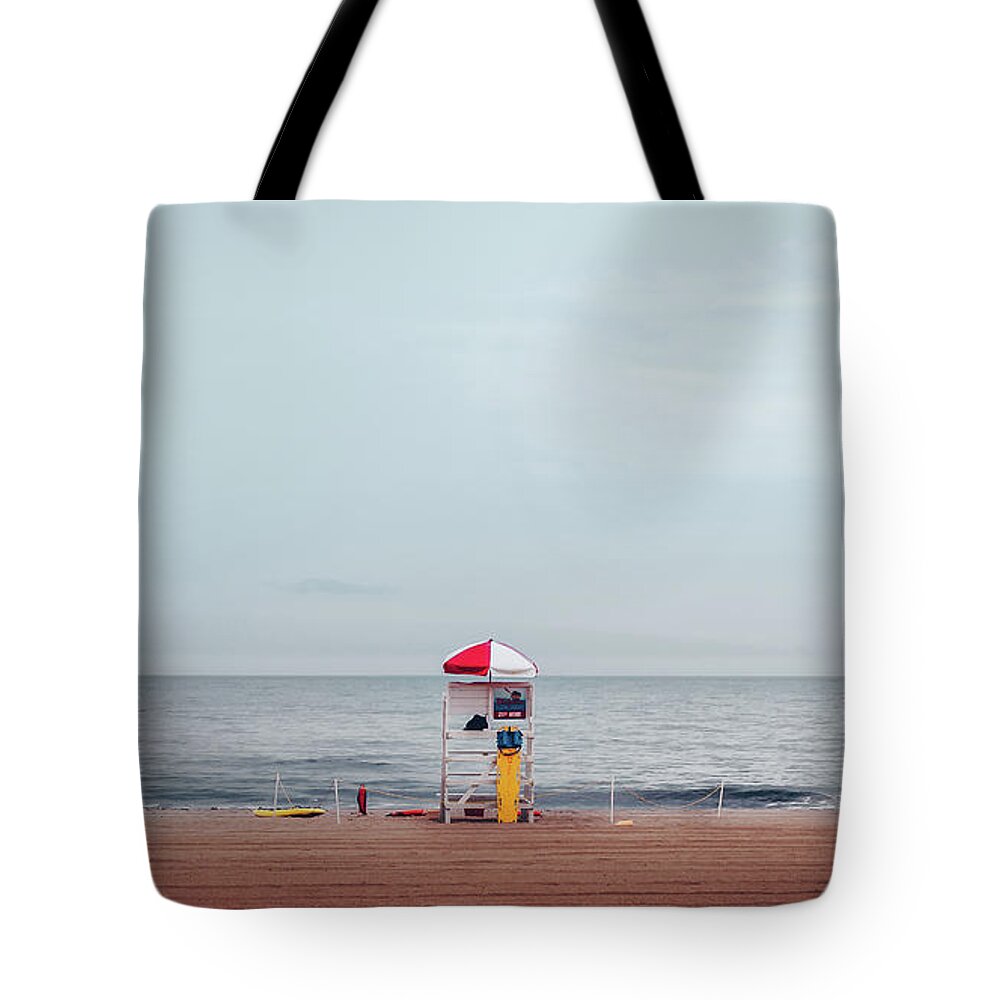 Office Decor Tote Bag featuring the photograph Lifeguard Stand by Steve Stanger