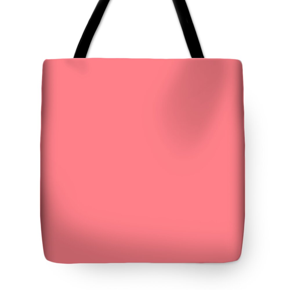 Light Pink Tote Bag featuring the digital art Light Pink Coral Solid Plain Color Matching Home Decor Blankets and Pillows by Delynn Addams