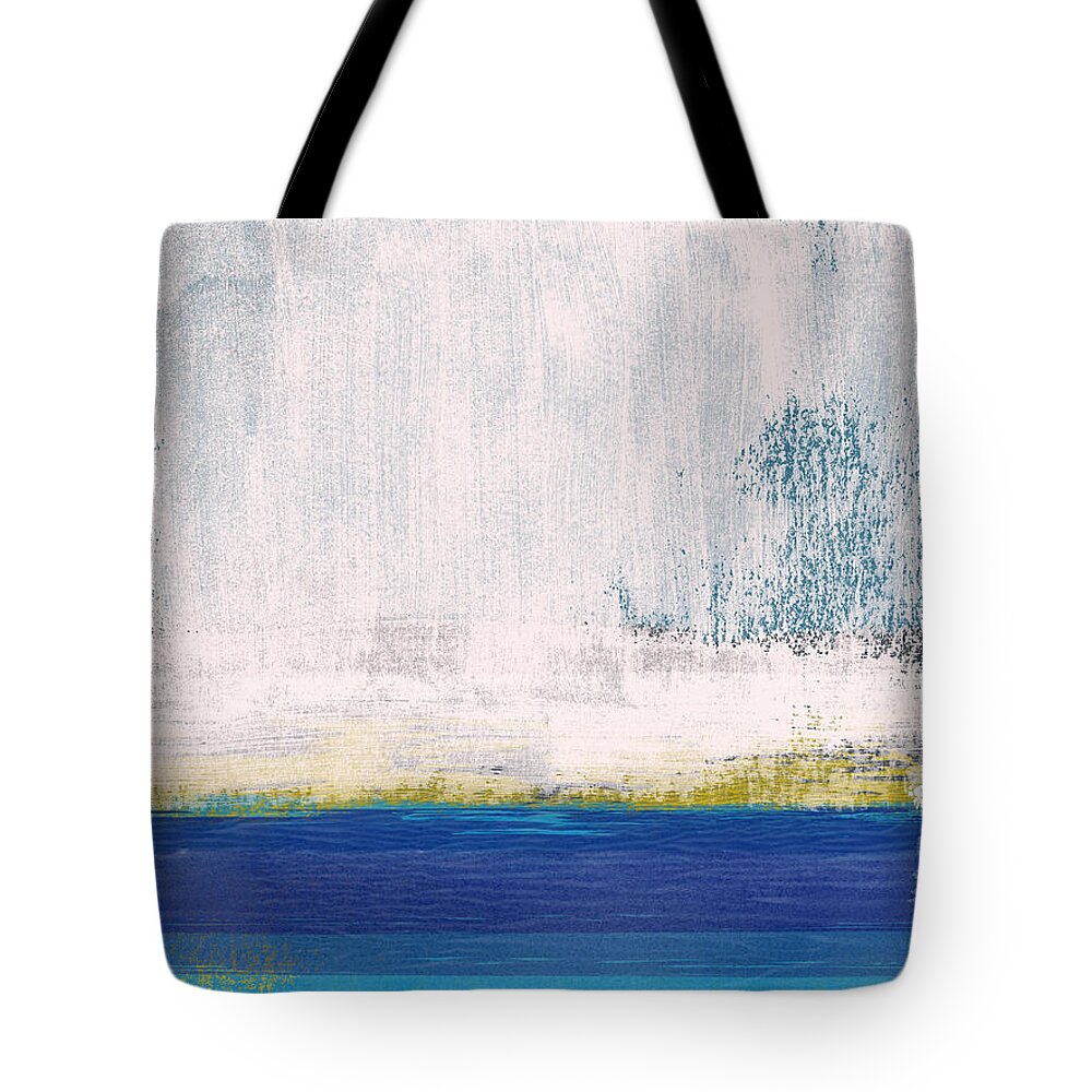 Abstract Tote Bag featuring the painting Light Pink Sky Abstract Study II by Naxart Studio