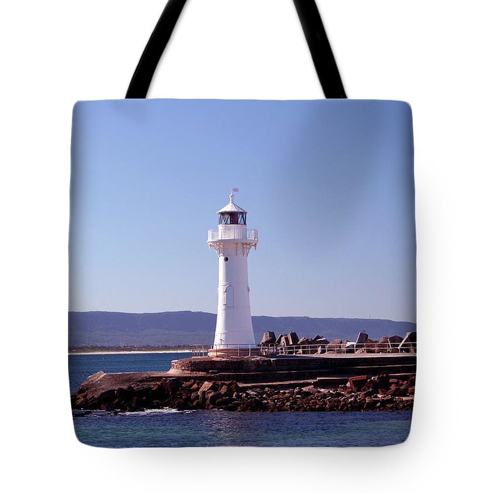 Headland Tote Bag featuring the photograph Lighthouse At Wollongong by Chrisho