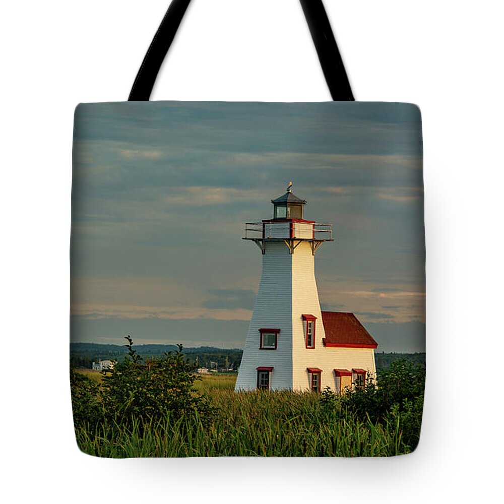 New London Tote Bag featuring the photograph Lighthouse Love by Marcy Wielfaert