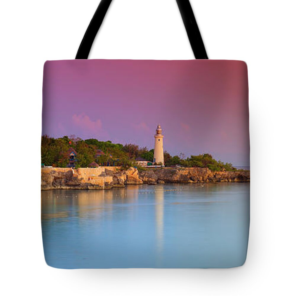 Scenics Tote Bag featuring the photograph Lighthouse On Negrils Most Western by Douglas Pearson
