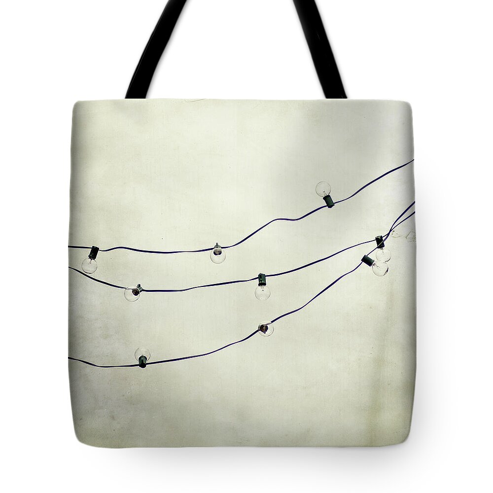 Hanging Tote Bag featuring the photograph Lights Strung Up by Laura Ruth