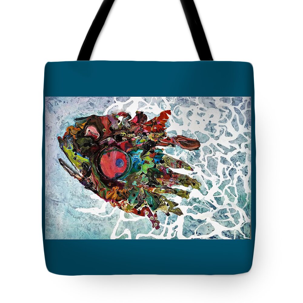 Acrylic Skins Tote Bag featuring the mixed media Like A Fish Out of Water by Jim Whalen