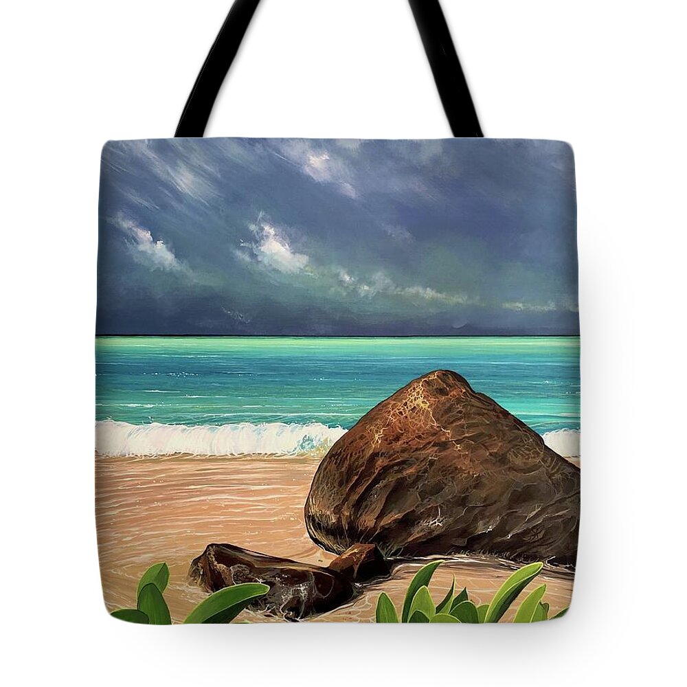 Coastal Tote Bag featuring the painting Limbo Light by Hunter Jay